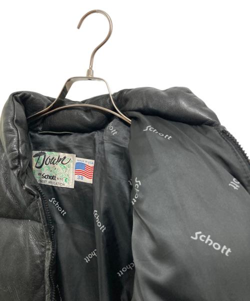 Schott（ショット）Schott (ショット) レザーダウンジャケット ブラック サイズ:38の古着・服飾アイテム