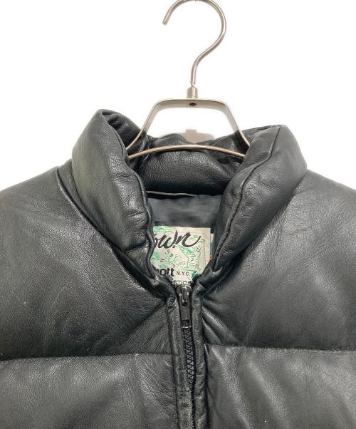 Schott（ショット）Schott (ショット) レザーダウンジャケット ブラック サイズ:38の古着・服飾アイテム