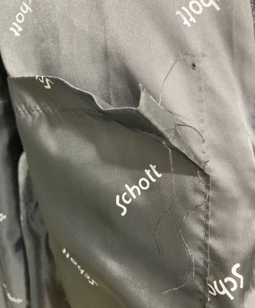 Schott（ショット）Schott (ショット) レザーダウンジャケット ブラック サイズ:38の古着・服飾アイテム