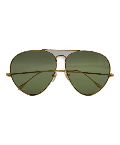 GUCCI（グッチ）GUCCI (グッチ) Aviator Sunglasses ゴールド×グリーン サイズ:60□11-145の古着・服飾アイテム