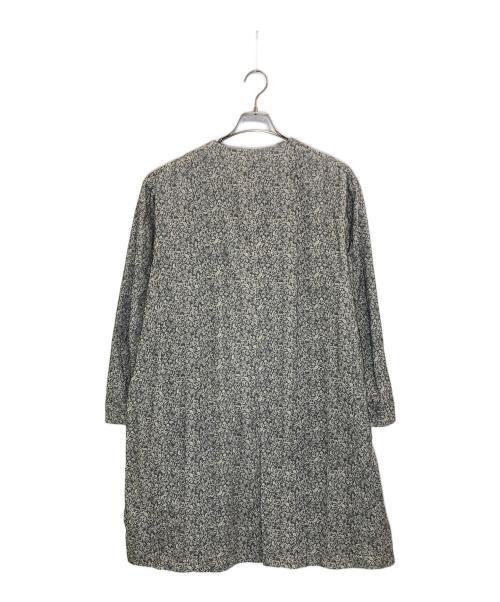 SOIL（ソイル）SOIL (ソイル) CORDUROY FLOWER PRINT NO COLLAR DOUBLE LONG COAT グレー サイズ:下記参照の古着・服飾アイテム