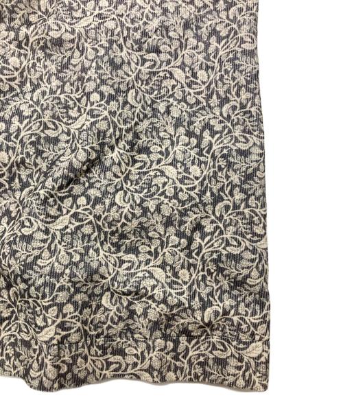 SOIL（ソイル）SOIL (ソイル) CORDUROY FLOWER PRINT NO COLLAR DOUBLE LONG COAT グレー サイズ:下記参照の古着・服飾アイテム