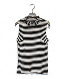 R.H.Vintage（ロンハーマン・ヴィンテージ）の古着「Striped Rib Sleeveless Top」｜ホワイト×ブラック