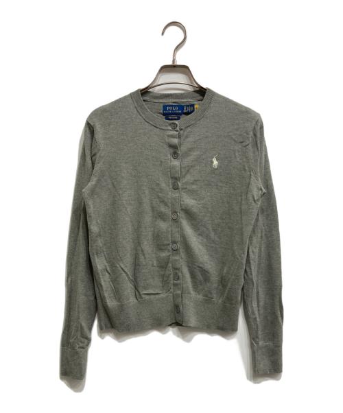 POLO RALPH LAUREN（ポロ・ラルフローレン）POLO RALPH LAUREN (ポロ・ラルフローレン) ピマコットンクルーネックカーディガン グレー サイズ:XSの古着・服飾アイテム