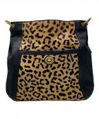 COACHコーチ）の古着「レオパードハラコワンショルダーバッグ」｜ベージュ