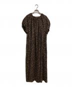 BALLSEYボールジィ）の古着「ミニレオパードプリント バルーンスリーブワンピース」｜ブラック