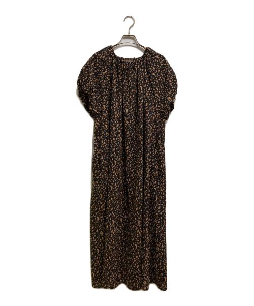 BALLSEY（ボールジィ）BALLSEY (ボールジィ) ミニレオパードプリント バルーンスリーブワンピース ブラック サイズ:36の古着・服飾アイテム