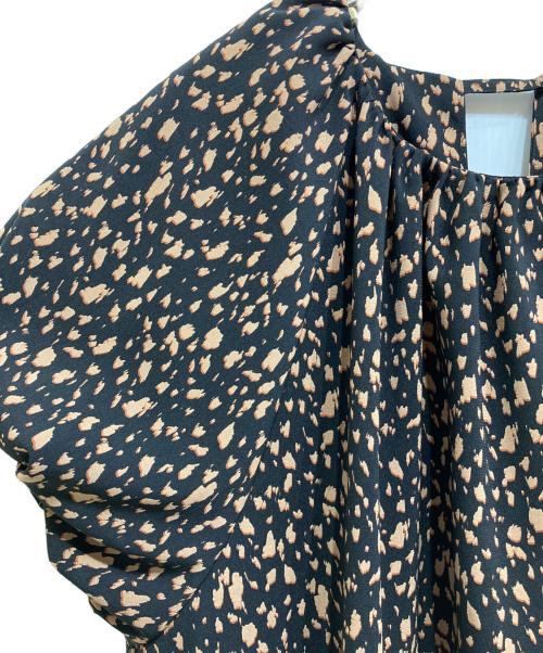 BALLSEY（ボールジィ）BALLSEY (ボールジィ) ミニレオパードプリント バルーンスリーブワンピース ブラック サイズ:36の古着・服飾アイテム