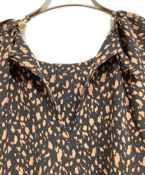 BALLSEY（ボールジィ）BALLSEY (ボールジィ) ミニレオパードプリント バルーンスリーブワンピース ブラック サイズ:36の古着・服飾アイテム