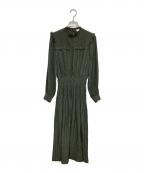 BALLSEYボールジィ）の古着「フレーズプリント スタンドネックワンピース」｜グレー×グリーン