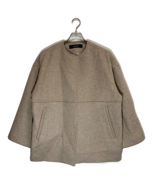 JOURNAL STANDARD（ジャーナルスタンダード）JOURNAL STANDARD (ジャーナルスタンダード) スーパー140ビーバーノーカラーショートコート ベージュ サイズ:38の古着・服飾アイテム