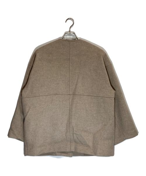 JOURNAL STANDARD（ジャーナルスタンダード）JOURNAL STANDARD (ジャーナルスタンダード) スーパー140ビーバーノーカラーショートコート ベージュ サイズ:38の古着・服飾アイテム