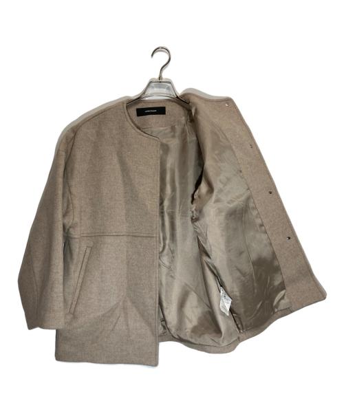 JOURNAL STANDARD（ジャーナルスタンダード）JOURNAL STANDARD (ジャーナルスタンダード) スーパー140ビーバーノーカラーショートコート ベージュ サイズ:38の古着・服飾アイテム