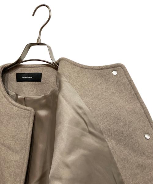 JOURNAL STANDARD（ジャーナルスタンダード）JOURNAL STANDARD (ジャーナルスタンダード) スーパー140ビーバーノーカラーショートコート ベージュ サイズ:38の古着・服飾アイテム