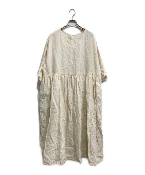 journal standard luxe（ジャーナルスタンダード ラックス）JOURNAL STANDARD LUXE (ジャーナルスタンダード リュクス) 40リネン 2WAYギャザーワンピース ベージュ サイズ:下記参照の古着・服飾アイテム