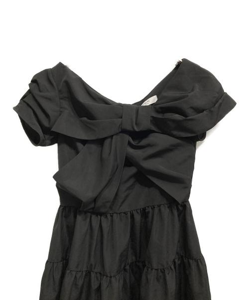 HER LIP TO（ハーリップトゥ）HER LIP TO (ハーリップトゥ) Twisted Ribbon Tiered Dress/1251305121 ブラック サイズ:Ｓの古着・服飾アイテム