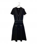 ELISABETTA FRANCHIエリザベッタフランキ）の古着「切替ニットワンピース」｜ブラック