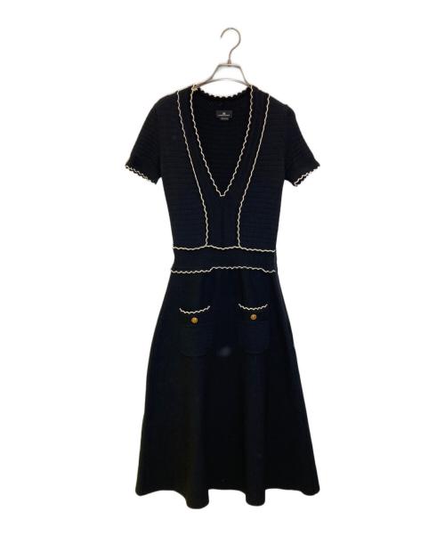 ELISABETTA FRANCHI（エリザベッタフランキ）ELISABETTA FRANCHI (エリザベッタフランキ) 切替ニットワンピース ブラック サイズ:下記参照の古着・服飾アイテム