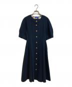 BLUE LABEL CRESTBRIDGEブルーレーベルクレストブリッジ）の古着「ストレッチダブルクロスワンピース/55J16-161-29」｜ネイビー