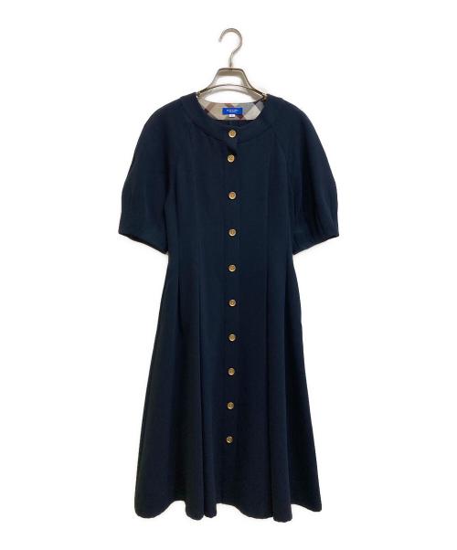 BLUE LABEL CRESTBRIDGE（ブルーレーベルクレストブリッジ）BLUE LABEL CRESTBRIDGE (ブルーレーベルクレストブリッジ) ストレッチダブルクロスワンピース/55J16-161-29 ネイビー サイズ:36の古着・服飾アイテム