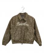 SUPPLIERサプライヤー）の古着「Cross Switching Faux Leather Blouson」｜グレー×ベージュ