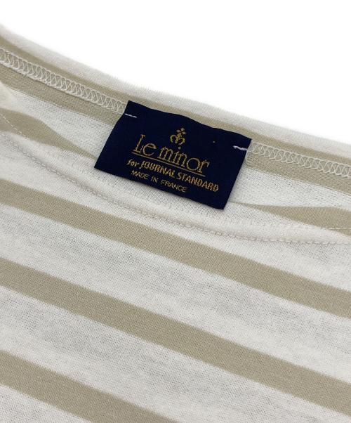 Le minor（ルミノア）Le minor (ルミノア) JOURNAL STANDARD (ジャーナルスタンダード) 別注バスクシャツ ベージュ×ホワイト サイズ:4の古着・服飾アイテム