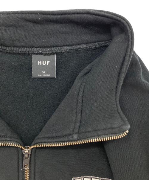 HUF（ハフ）HUF (ハフ) スウェットブルゾン ブラック サイズ:XLの古着・服飾アイテム