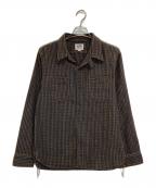 Pherrow'sフェローズ）の古着「ヘビーフランネルシャツ」｜ネイビー×ブラウン