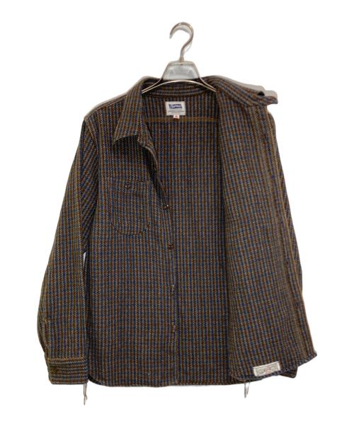 Pherrow's（フェローズ）PHERROW'S (フェローズ) ヘビーフランネルシャツ ネイビー×ブラウン サイズ:38の古着・服飾アイテム