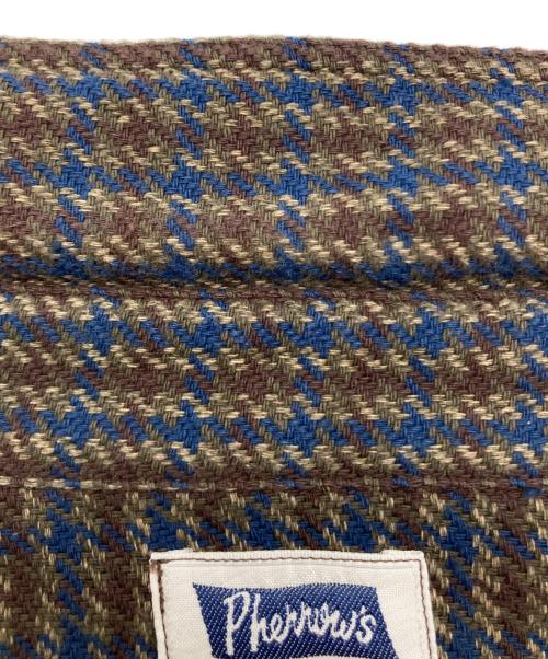 Pherrow's（フェローズ）PHERROW'S (フェローズ) ヘビーフランネルシャツ ネイビー×ブラウン サイズ:38の古着・服飾アイテム