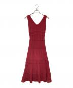 Snidelスナイデル）の古着「Sustaina クロシェニットワンピース」｜レッド