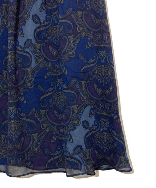 BURBERRY LONDON（バーバリーロンドン）BURBERRY LONDON (バーバリーロンドン) シルクノースリーブワンピース ネイビー サイズ:40の古着・服飾アイテム