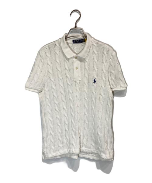 POLO RALPH LAUREN（ポロ・ラルフローレン）POLO RALPH LAUREN (ポロ・ラルフローレン) ケーブルニットポロ ホワイト サイズ:XLの古着・服飾アイテム