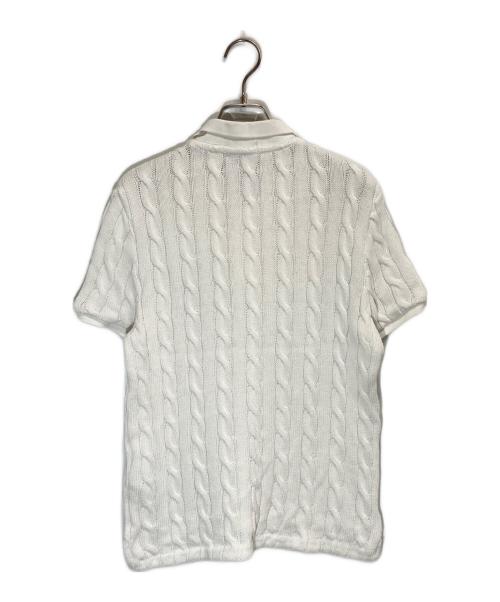POLO RALPH LAUREN（ポロ・ラルフローレン）POLO RALPH LAUREN (ポロ・ラルフローレン) ケーブルニットポロ ホワイト サイズ:XLの古着・服飾アイテム