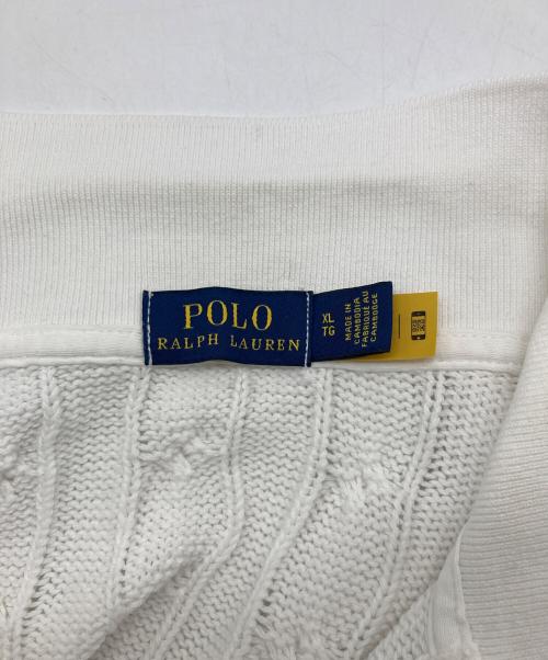 POLO RALPH LAUREN（ポロ・ラルフローレン）POLO RALPH LAUREN (ポロ・ラルフローレン) ケーブルニットポロ ホワイト サイズ:XLの古着・服飾アイテム