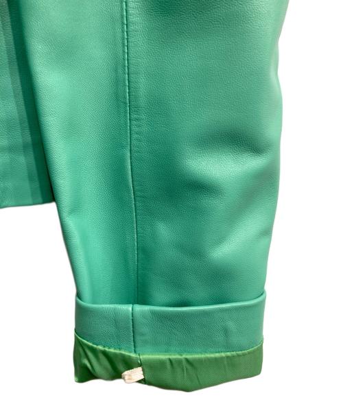 BALMAIN（バルマン）BALMAIN (バルマン) ラムレザージャケット グリーン サイズ:13の古着・服飾アイテム