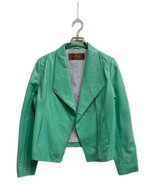 BALMAIN（バルマン）BALMAIN (バルマン) ラムレザージャケット グリーン サイズ:13の古着・服飾アイテム