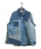 FDMTLファンダメンタル）の古着「PATCHWORK SHIRT」｜インディゴ