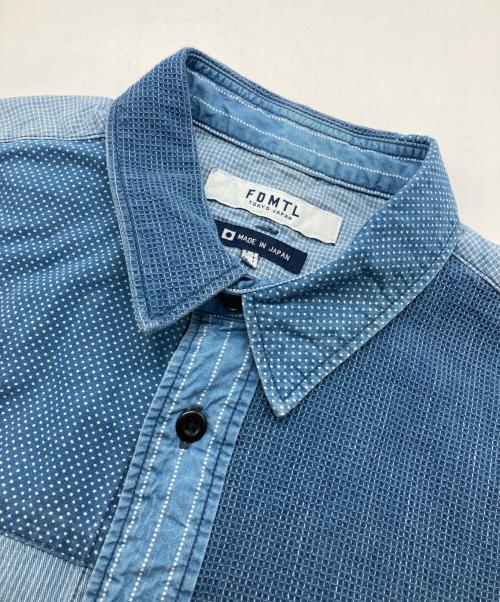 FDMTL（ファンダメンタル）FDMTL (ファンダメンタル) PATCHWORK SHIRT インディゴ サイズ:5の古着・服飾アイテム