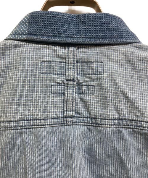 FDMTL（ファンダメンタル）FDMTL (ファンダメンタル) PATCHWORK SHIRT インディゴ サイズ:5の古着・服飾アイテム