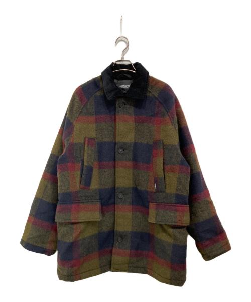 Carhartt WIP（カーハート ワークインプログレス）CARHARTT WIP (カーハート ワークインプログレス) BECKLEY COAT レッド×カーキ サイズ:Mの古着・服飾アイテム