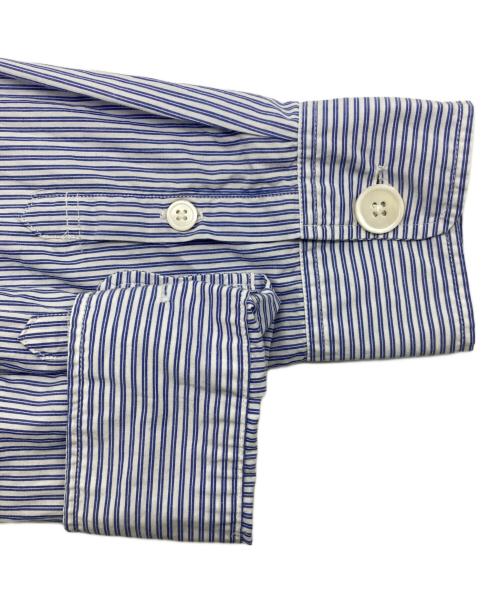 stussy（ステューシー）stussy (ステューシー) Big Button Stripe ブルー×ホワイト サイズ:Mの古着・服飾アイテム
