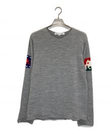 COMME des GARCONS SHIRT（コムデギャルソンシャツ）の古着「invaderグラフィック ニット」｜グレー