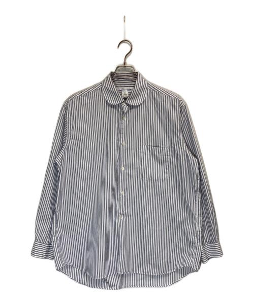 COMME des GARCONS SHIRT（コムデギャルソンシャツ）COMME des GARCONS SHIRT (コムデギャルソンシャツ) yarn dyed cotton stripe poplin shape ブルー×ホワイト サイズ:Mの古着・服飾アイテム