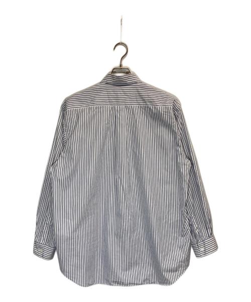 COMME des GARCONS SHIRT（コムデギャルソンシャツ）COMME des GARCONS SHIRT (コムデギャルソンシャツ) yarn dyed cotton stripe poplin shape ブルー×ホワイト サイズ:Mの古着・服飾アイテム