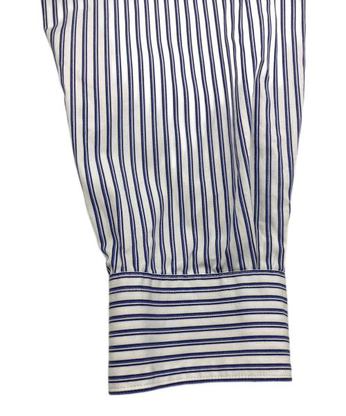 COMME des GARCONS SHIRT（コムデギャルソンシャツ）COMME des GARCONS SHIRT (コムデギャルソンシャツ) yarn dyed cotton stripe poplin shape ブルー×ホワイト サイズ:Mの古着・服飾アイテム