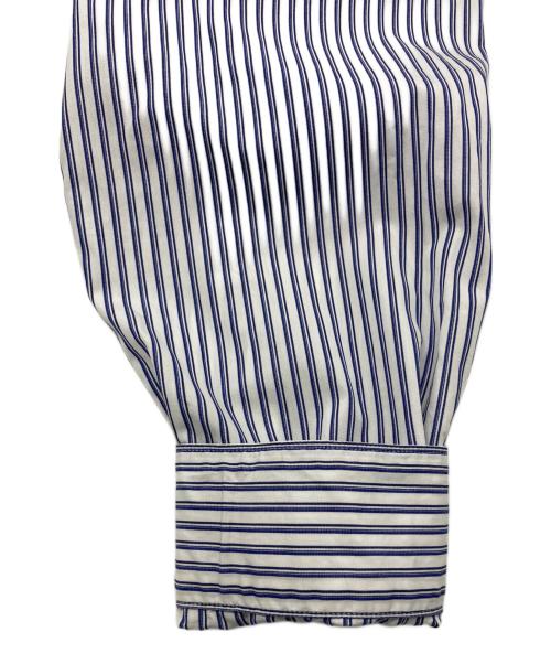 COMME des GARCONS SHIRT（コムデギャルソンシャツ）COMME des GARCONS SHIRT (コムデギャルソンシャツ) yarn dyed cotton stripe poplin shape ブルー×ホワイト サイズ:Mの古着・服飾アイテム