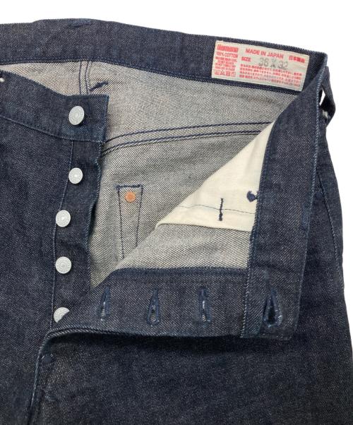 EVISU（エヴィス）EVISU (エヴィス) 黒カモメペイントデニムパンツ インディゴ サイズ:W36の古着・服飾アイテム