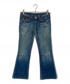 TRUE RELIGIONトゥルー レリジョン）の古着「BOBBY フレアデニムパンツ」｜ブルー
