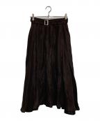 Y'sワイズ）の古着「リネンレーヨンオールドスカート」｜ブラウン